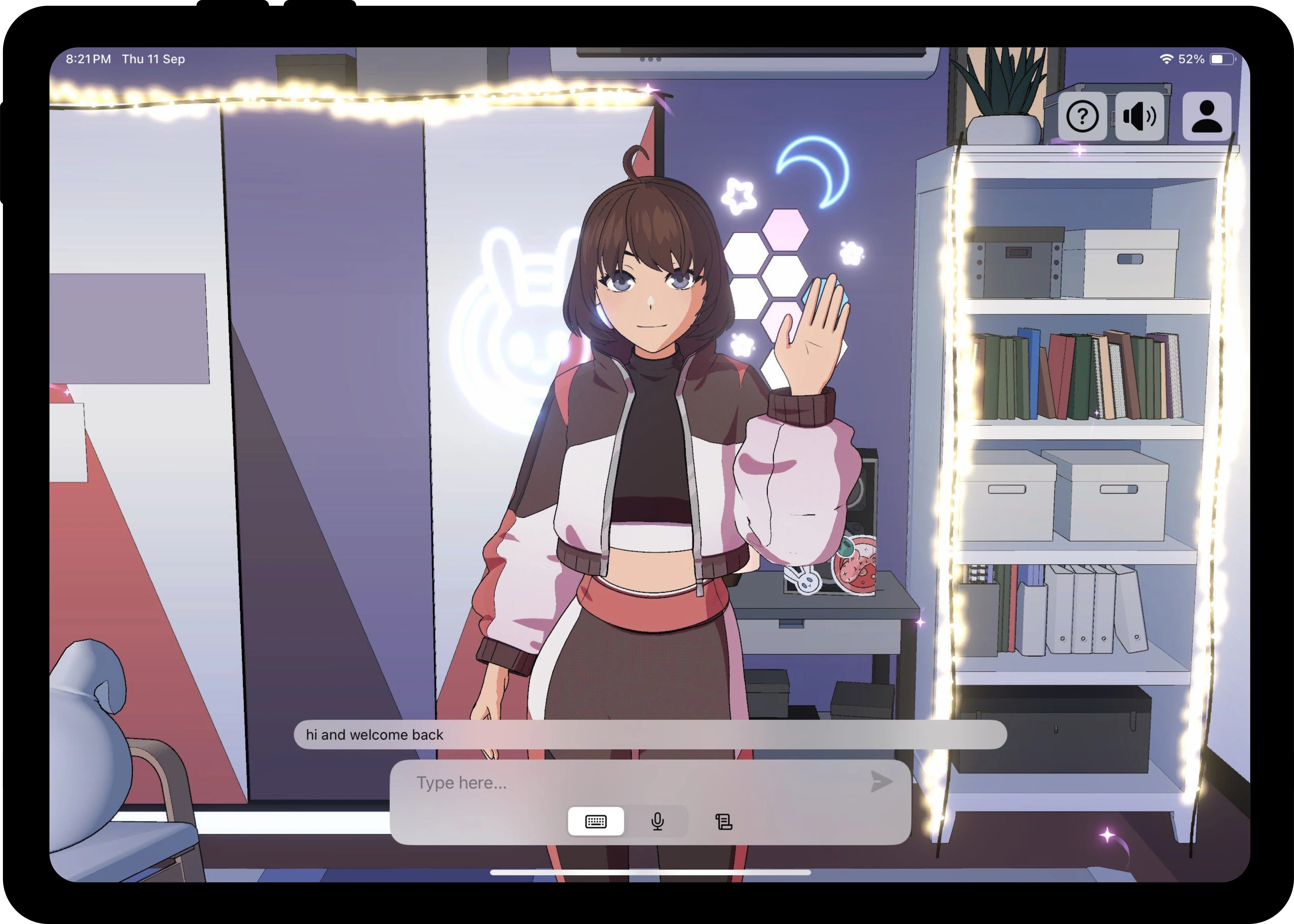 Freya on iPad — Zura animated friend